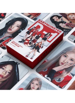 55 Pcs BABYMONSTER Photocards Kpop BABY MONSTER 'BATTER UP' New Album Lomo Cards Set BABYMONSTER Greeting Card with Postcards Box Mini Photocards Haram Message Card Gift for Fans Collection