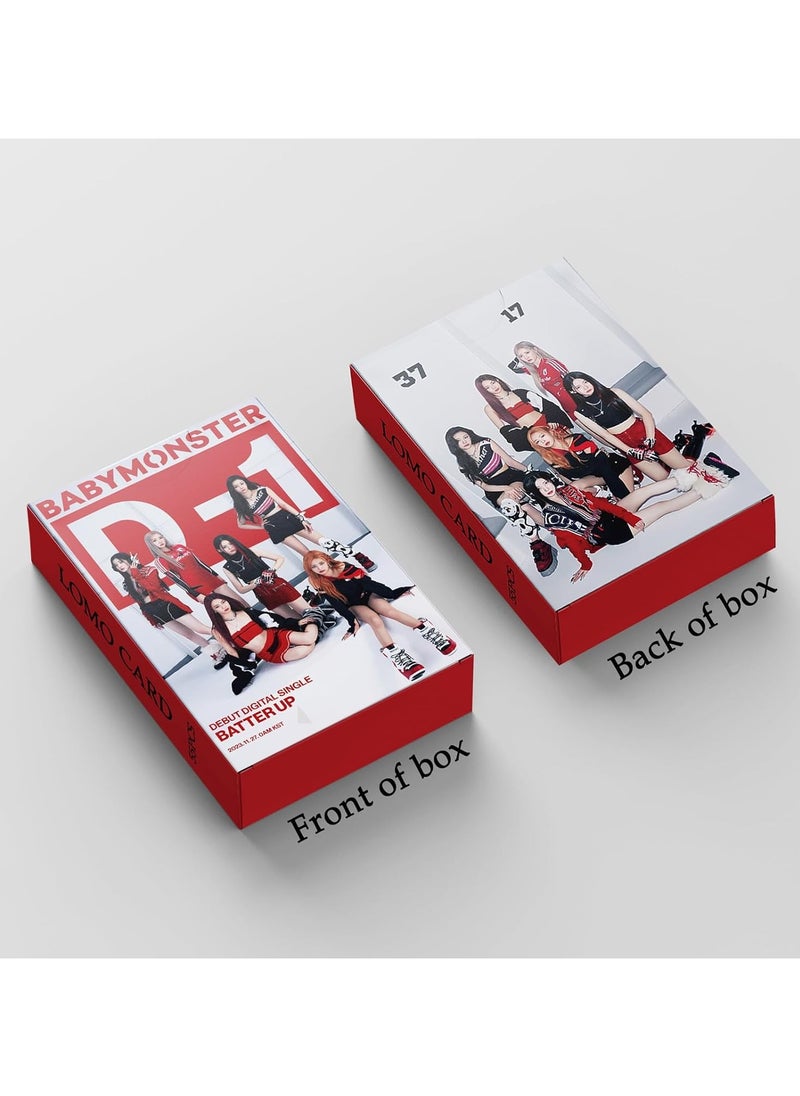 Generic - 55 Pcs BABYMONSTER Photocards Kpop BABY MONSTER 'BATTER UP' New Album Lomo Cards Set BABYMONSTER Greeting Card with Postcards Box Mini Photocards Haram Message Card Gift for Fans Collection - Image 1