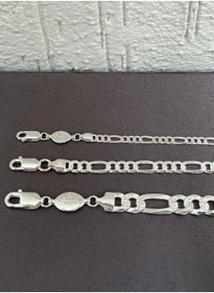Al Kasr Jewelry Contemporary Link Bracelet - Sterling Silver 925 - Plated Rhodium White Gold 18K - 21cm x 7mm - Modern and Durable - Available in Multiple Sizes  - Image 3