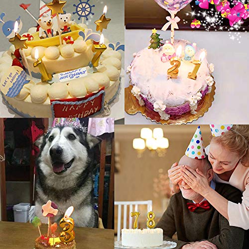 XNOVA Gold Number Candles Numbers 1st One Number 1 Champagne Candle Glitter Happy Birthday Numeral Cake Topper Decoration for Adults/Kids Party Old Birthday Candle 16 18 10 13 14 12 21 31 11 19 - Image 5