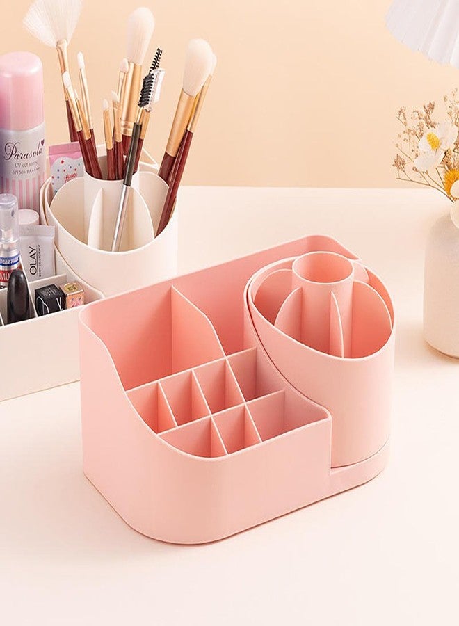 VRUKSH ENTERPRISES Plastic Cosmetics Storage Box, Dresser Desktop Organizer, Large Capacity, Rotating Pen Holder, Makeup Brush, Eye Shadow, Lipstick Rack - Image 4