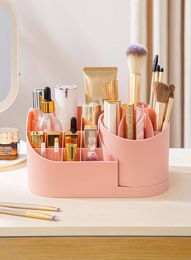 VRUKSH ENTERPRISES Plastic Cosmetics Storage Box, Dresser Desktop Organizer, Large Capacity, Rotating Pen Holder, Makeup Brush, Eye Shadow, Lipstick Rack - Image 1