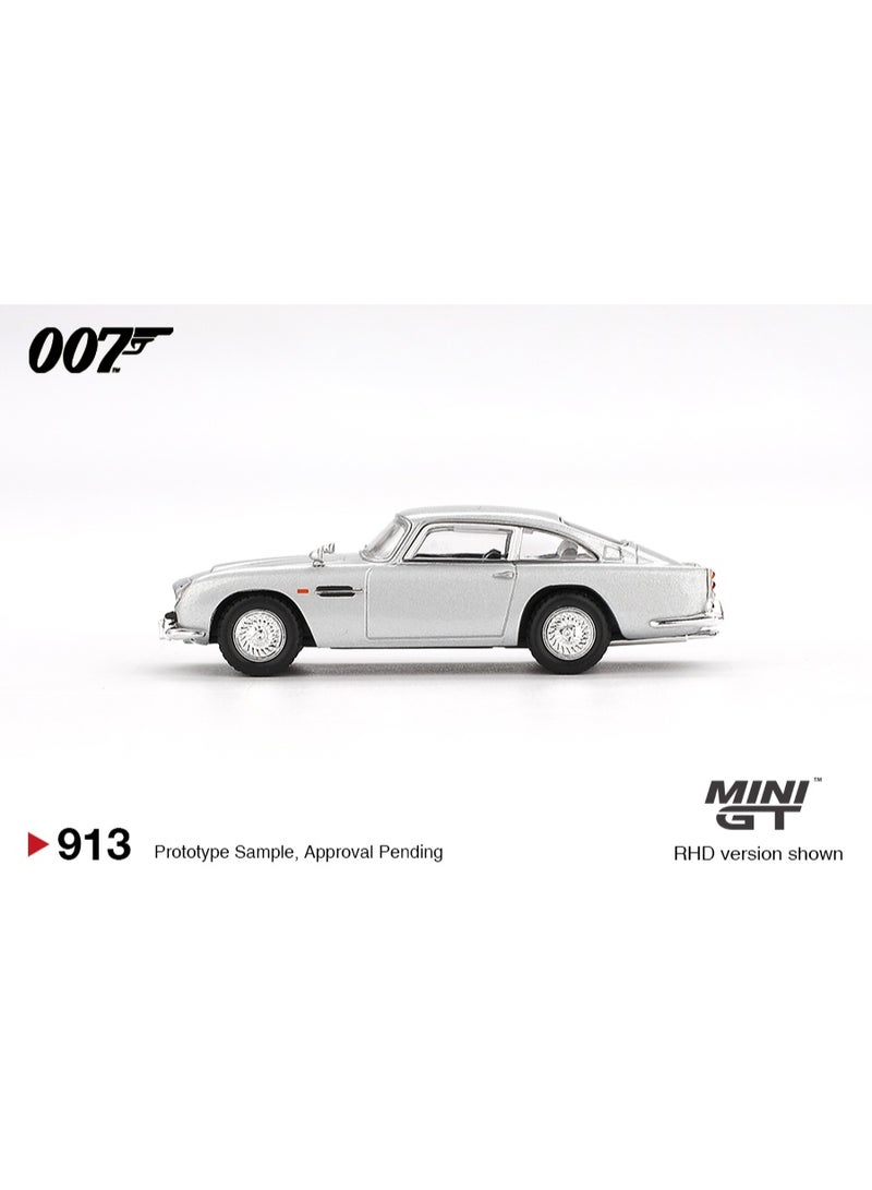 Mini GT Models سيارة موديل مصبوب MINI GT 1:64 أستون مارتن DB5 جيمس بوند 007 سكاي فال فضي ميتاليك - Image 5