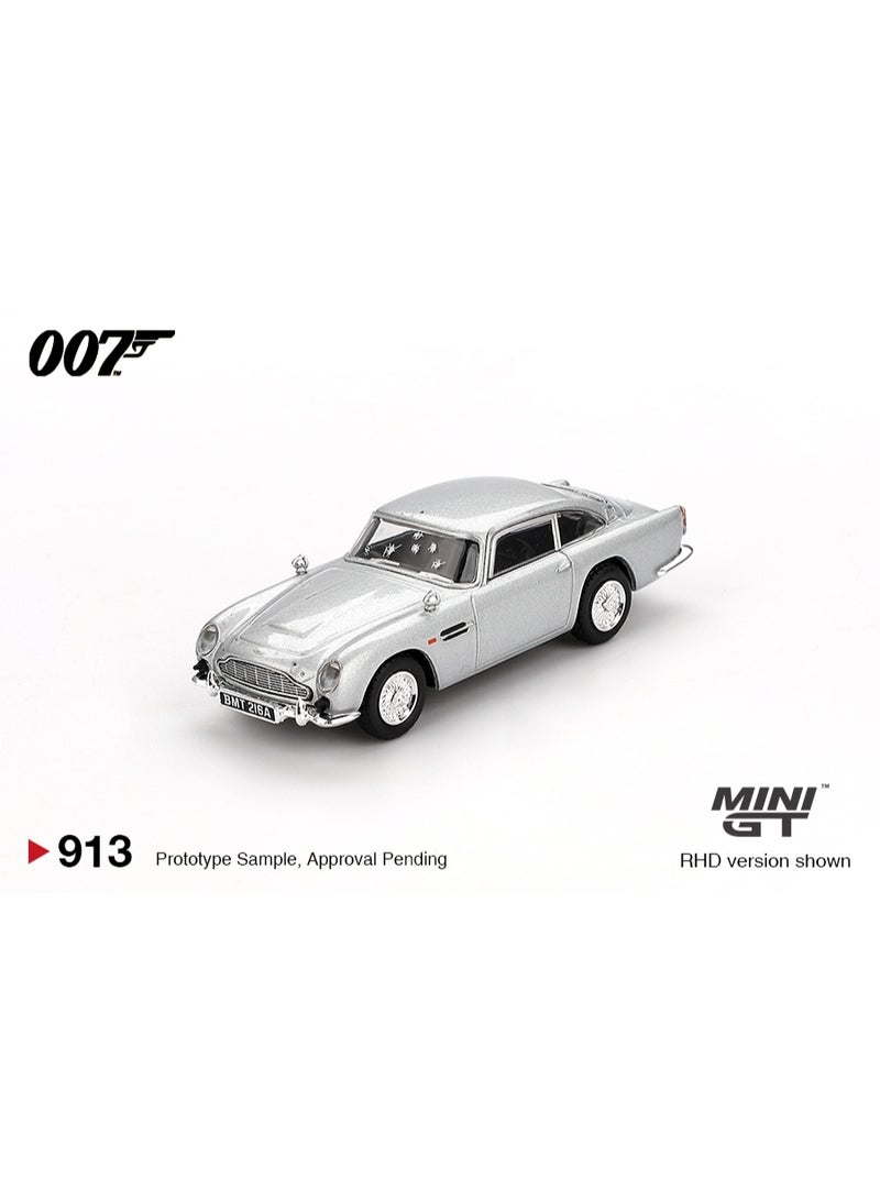 Mini GT Models سيارة موديل مصبوب MINI GT 1:64 أستون مارتن DB5 جيمس بوند 007 سكاي فال فضي ميتاليك - Image 4