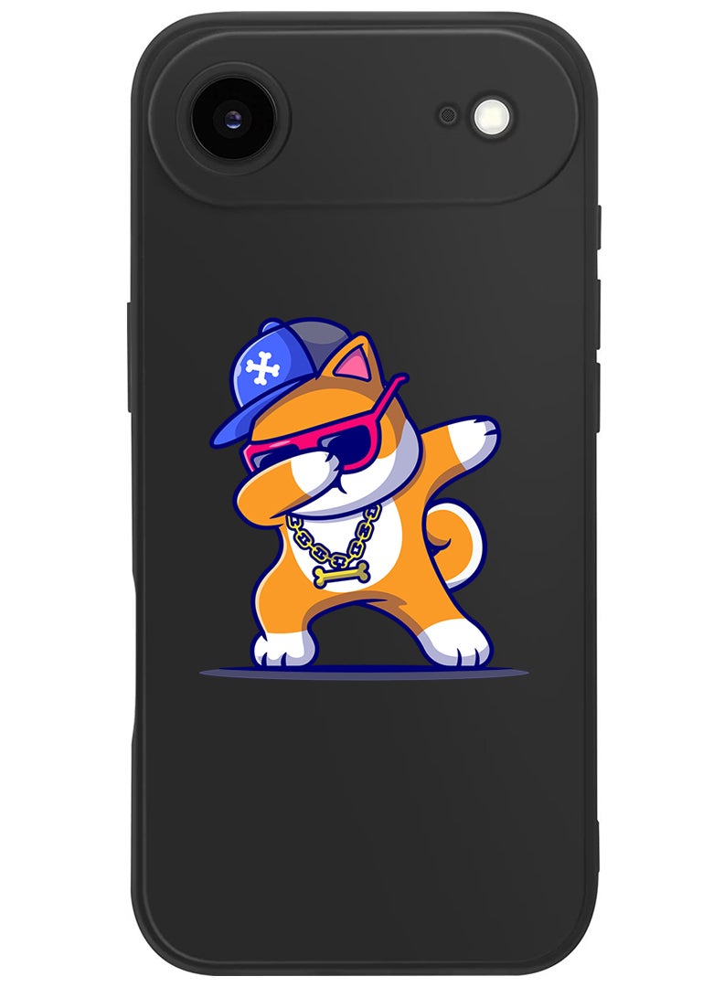 Theodor Protective Slim Fit Case Liquid Silicone Cover with Full Body Protection Anti-Scratch Shockproof Case For Apple iPhone 17 Air (Black) Dog Dab - Image 1