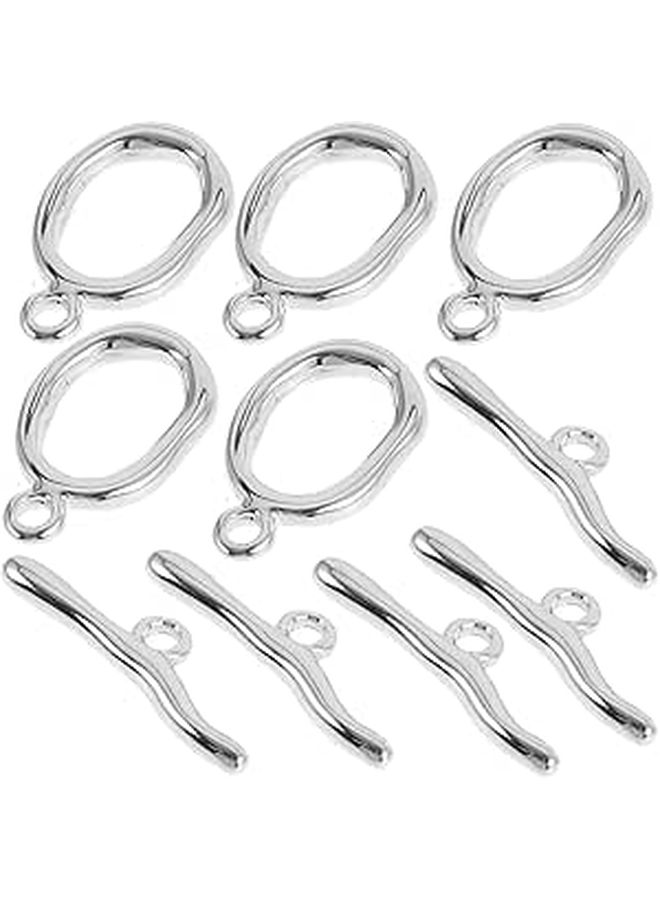 Silver T Bar Toggle Clasps 5Pcs For Necklace Bracelet DIY Jewelry Making - Image 1