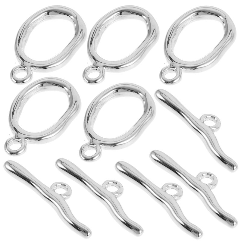 Silver T Bar Toggle Clasps 5Pcs For Necklace Bracelet DIY Jewelry Making - Image 2