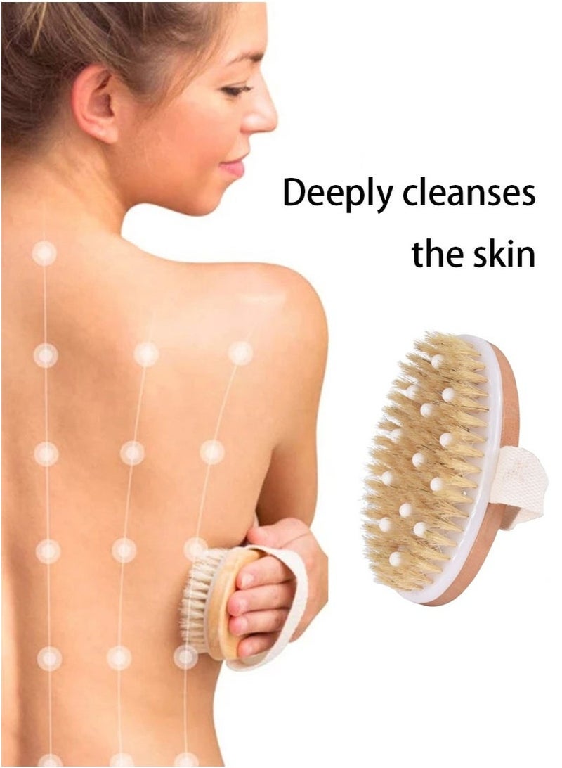 Dry and Bath Body Brush, Reduce Cellulite, Dry Brush for Cellulite and Lymphatic Drainage, Exfoliating Brush with Soft Massage Nodules, Shower Brush Body Scrubber - Image 3