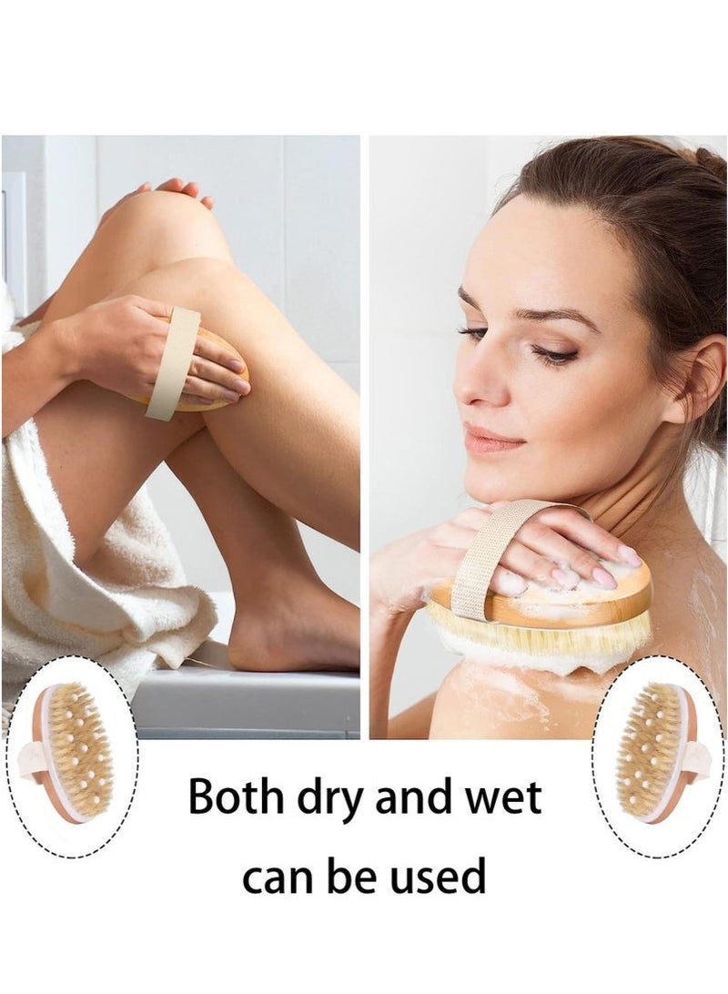 Dry and Bath Body Brush, Reduce Cellulite, Dry Brush for Cellulite and Lymphatic Drainage, Exfoliating Brush with Soft Massage Nodules, Shower Brush Body Scrubber - Image 4