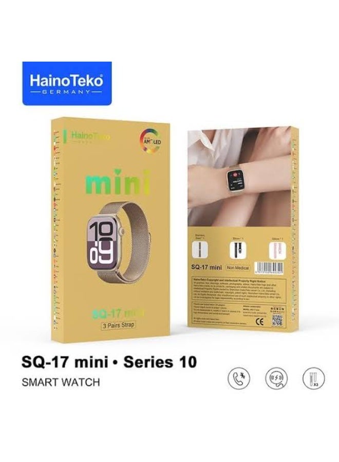 Haino Teko The Hyno-Tico SQ-17 Mini Series 10 is a smartwatch with a high-resolution AMOLED display and comes with three pairs of straps. The display is a 42mm high-resolution AMOLED screen - Image 2