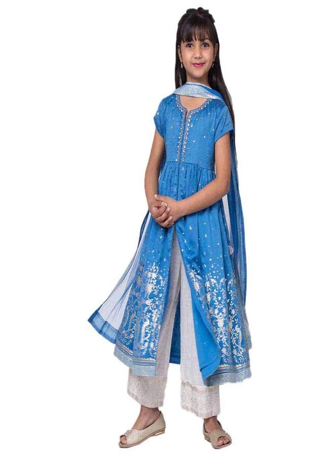 BIBA GIRL PRINTED RELAXED KID(KW3586_BLUE_3)