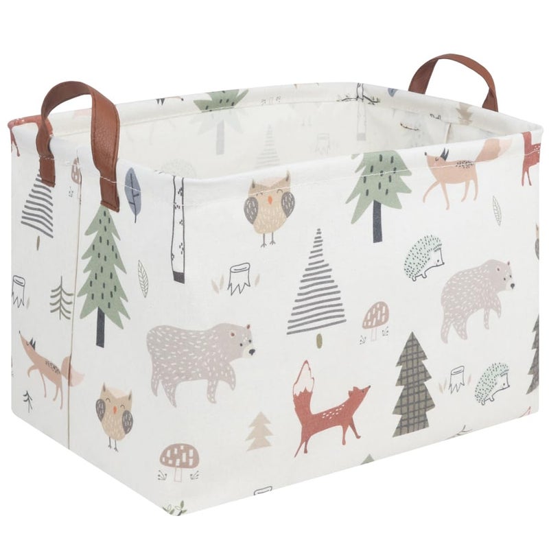 FXOCSHE FXOLCSHE Rectangular Animals Basket,Waterproof Storage Bin for Bedroom,Nursery Hamper,Storage Bin for Boys Room Decor,Gift Basket,Animal Room Decor(Animals) - Image 1
