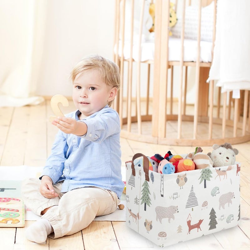 FXOCSHE FXOLCSHE Rectangular Animals Basket,Waterproof Storage Bin for Bedroom,Nursery Hamper,Storage Bin for Boys Room Decor,Gift Basket,Animal Room Decor(Animals) - Image 2