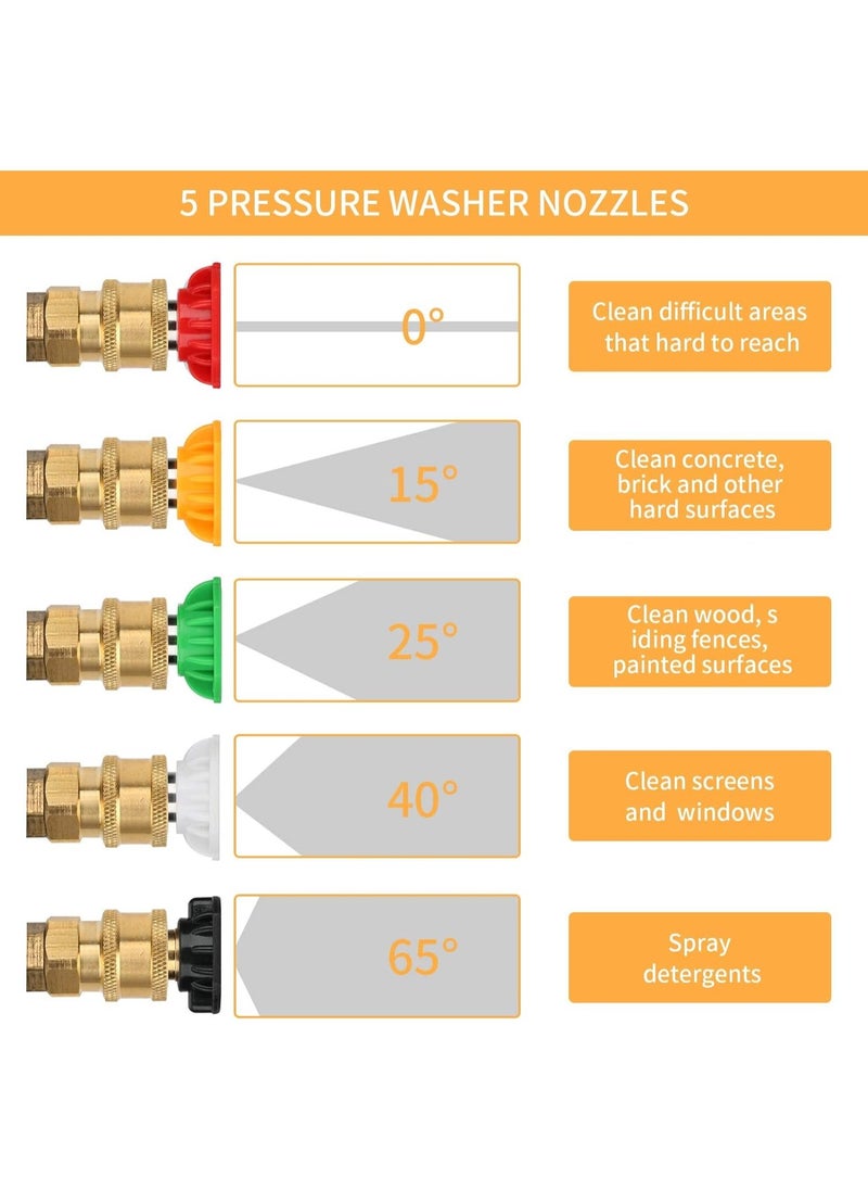Generic High Pressure Washer Gun, 4350 PSI Short Pressure Washer Handle with 5 Pressure Washer Nozzle, Power Pressure Washer Wand, M22-14 Fitting Car Pressure Washer Kit  - Image 4
