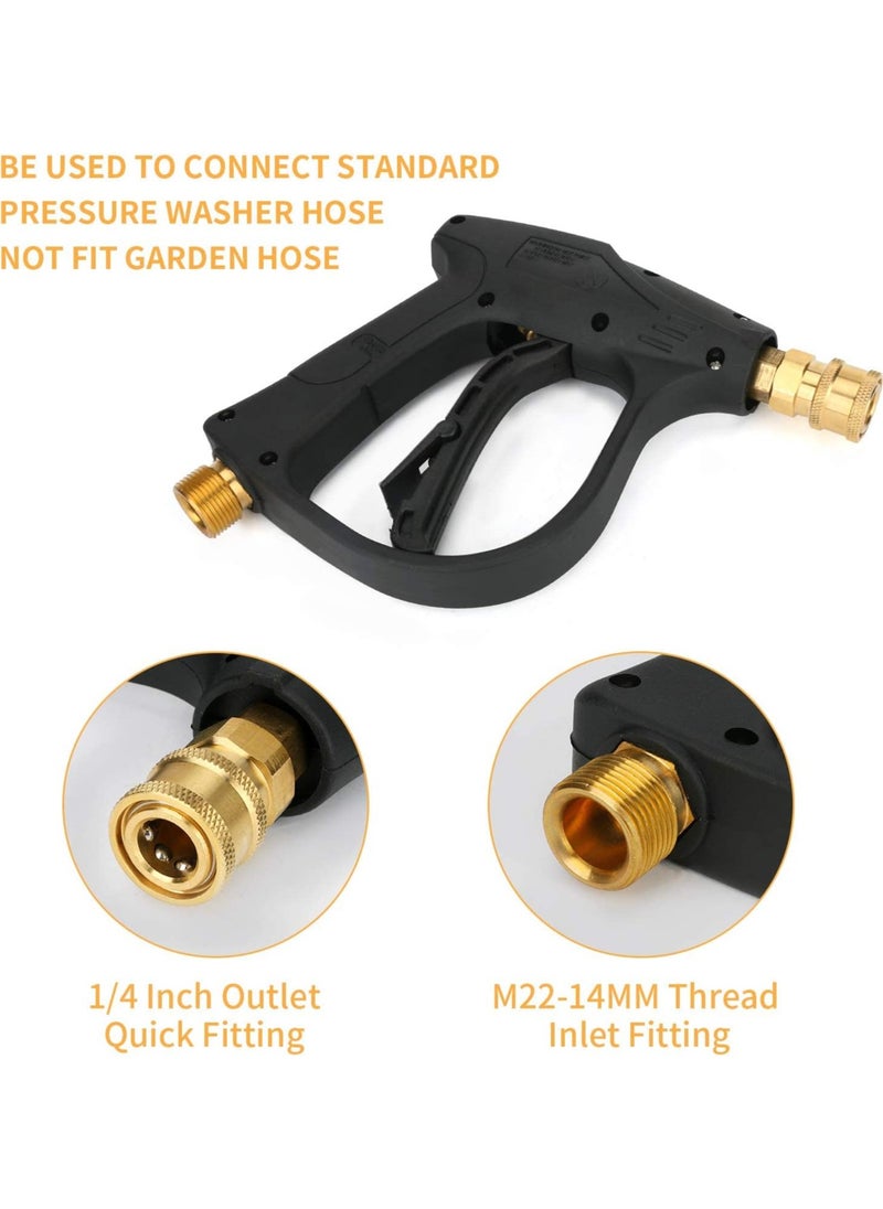 Generic High Pressure Washer Gun, 4350 PSI Short Pressure Washer Handle with 5 Pressure Washer Nozzle, Power Pressure Washer Wand, M22-14 Fitting Car Pressure Washer Kit  - Image 5
