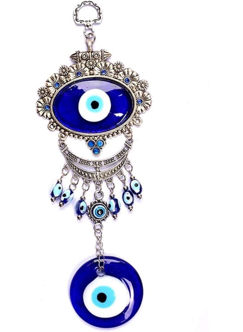 Turkish Blue Evil Eye, Protective Wall Hanging Decoration, Home Protection Charm with Keychain, Lucky Evil Eye, for Eye Keychain Ornaments, Amulet Ornament, Blue - Image 1
