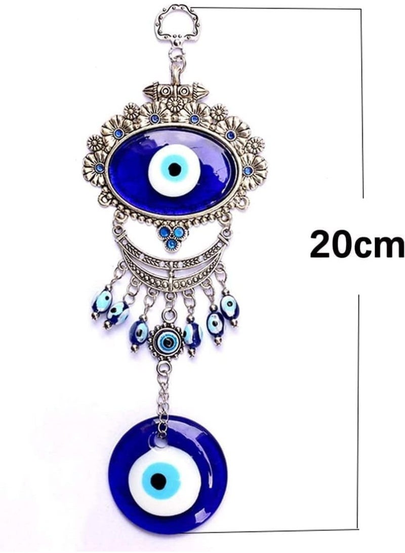 Turkish Blue Evil Eye, Protective Wall Hanging Decoration, Home Protection Charm with Keychain, Lucky Evil Eye, for Eye Keychain Ornaments, Amulet Ornament, Blue - Image 2