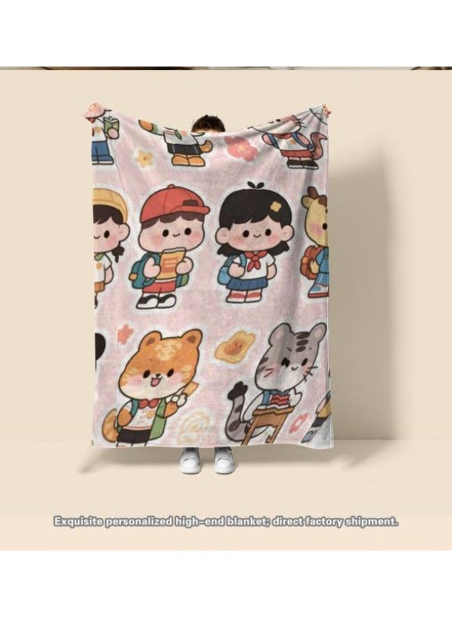 عام بطانية رقيقة من الفانيلا الكرتونية للأطفال والرضع (دافئة ومريحة، ومناسبة للنوم والألعاب) 70 سم * 100 سم - Image 2