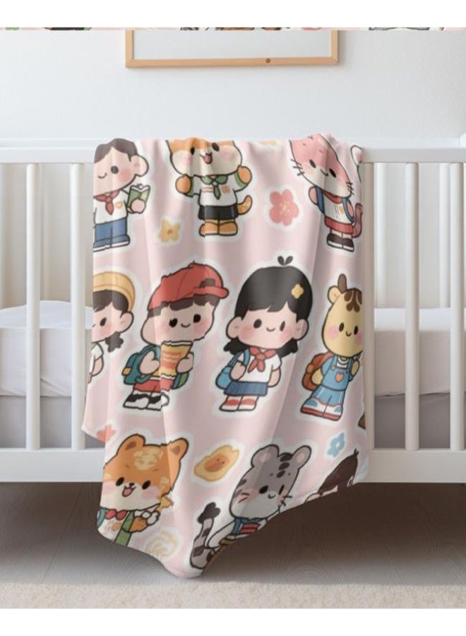 عام بطانية رقيقة من الفانيلا الكرتونية للأطفال والرضع (دافئة ومريحة، ومناسبة للنوم والألعاب) 70 سم * 100 سم - Image 3