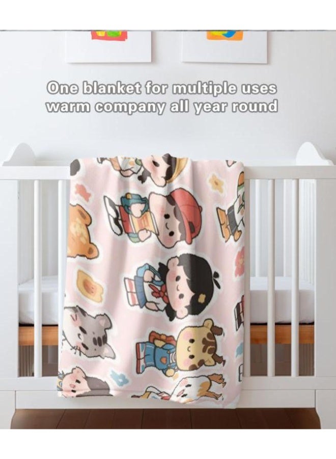 عام بطانية رقيقة من الفانيلا الكرتونية للأطفال والرضع (دافئة ومريحة، ومناسبة للنوم والألعاب) 70 سم * 100 سم - Image 5