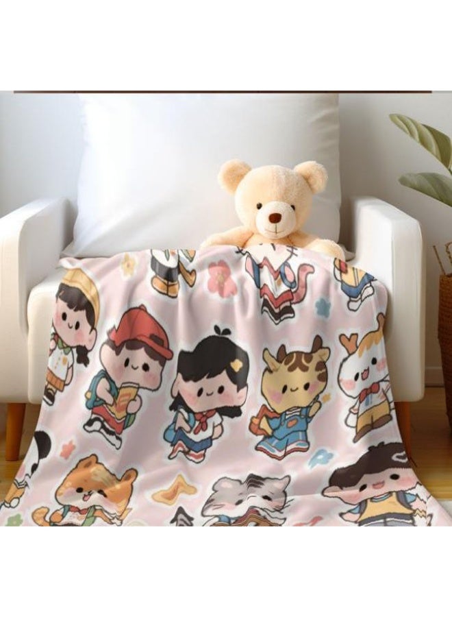 عام بطانية رقيقة من الفانيلا الكرتونية للأطفال والرضع (دافئة ومريحة، ومناسبة للنوم والألعاب) 70 سم * 100 سم - Image 4