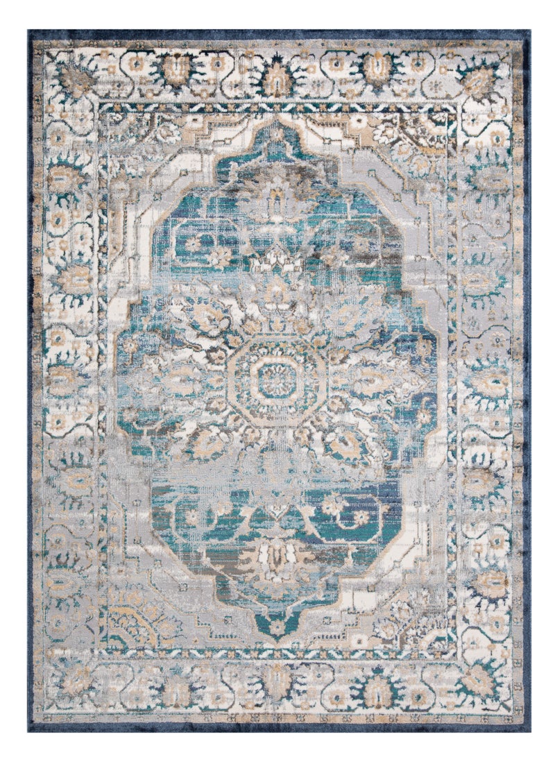 لوفت زوي، سجادة خارجية، سجادة أريكة، سجادة معيشة، مقاس 160×220 سم، قماش، أزرق داكن، صنع في مصر-22003-OL9-L - Image 2