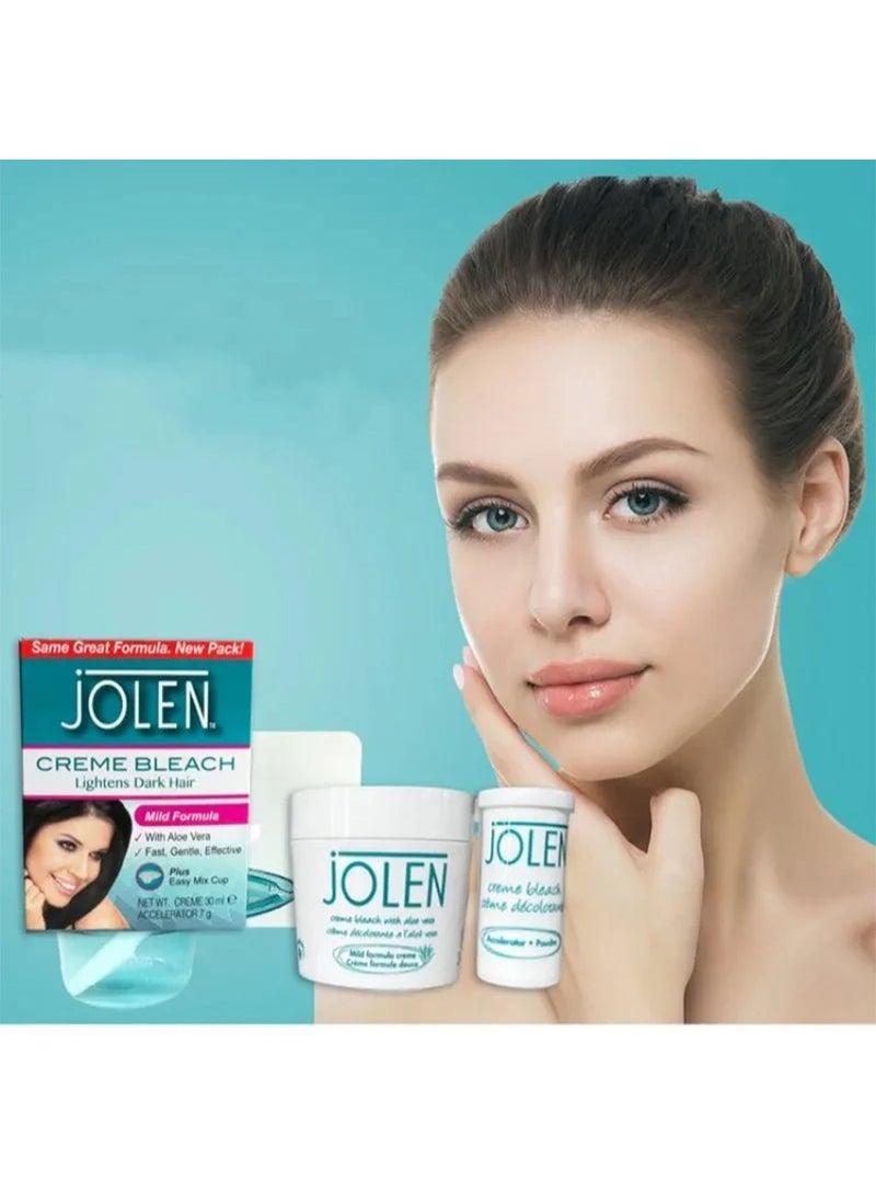 Jolen Cream Bleach 30ml - Mild Formula to Gently and Effective  Lighten Dark Hair with Aloe Vera - Image 4