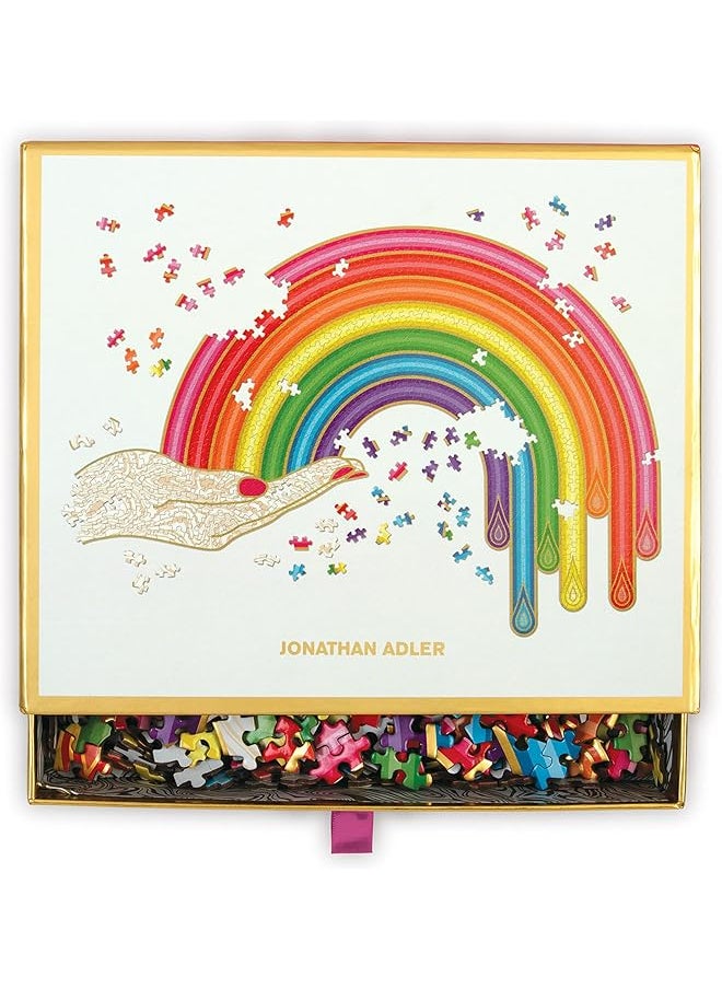 Galison - Jonathan Adler Rainbow Hand 750 Piece Shaped Puzzle - Image 1
