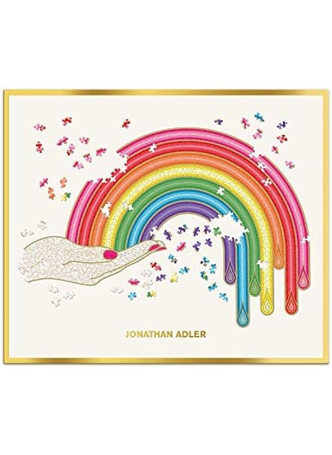 Galison - Jonathan Adler Rainbow Hand 750 Piece Shaped Puzzle - Image 1