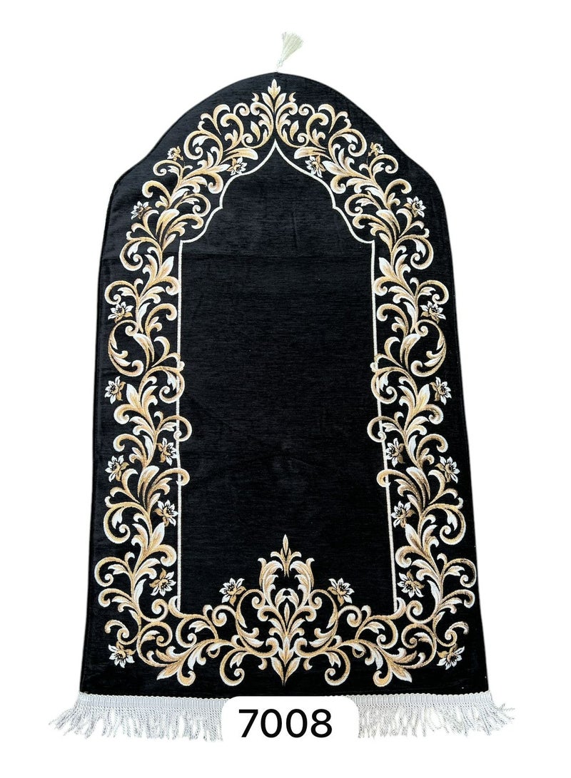 Sky Shine Ultra Soft Foam Padded Prayer Mat – Luxury Anti-Slip Sajjadah for Men & Women | Thick, Comfortable, Foldable Islamic Prayer Rug – Black Color - Image 2