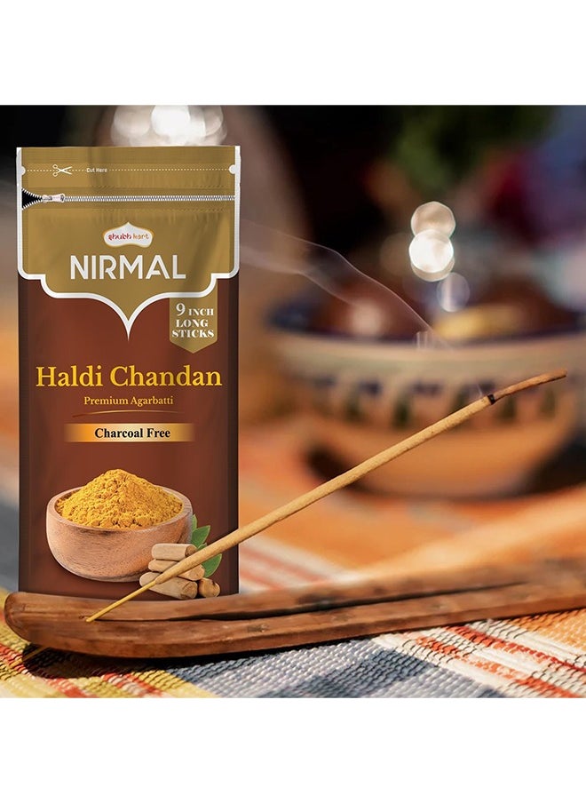 Nirmal Shubhkart Nirmal Sandalwood Incense Sticks - Pack of 2 Incense, 200 Sticks Premium Haldi Chandan Long Lasting Fragnance for Aromatherapy  - Image 4