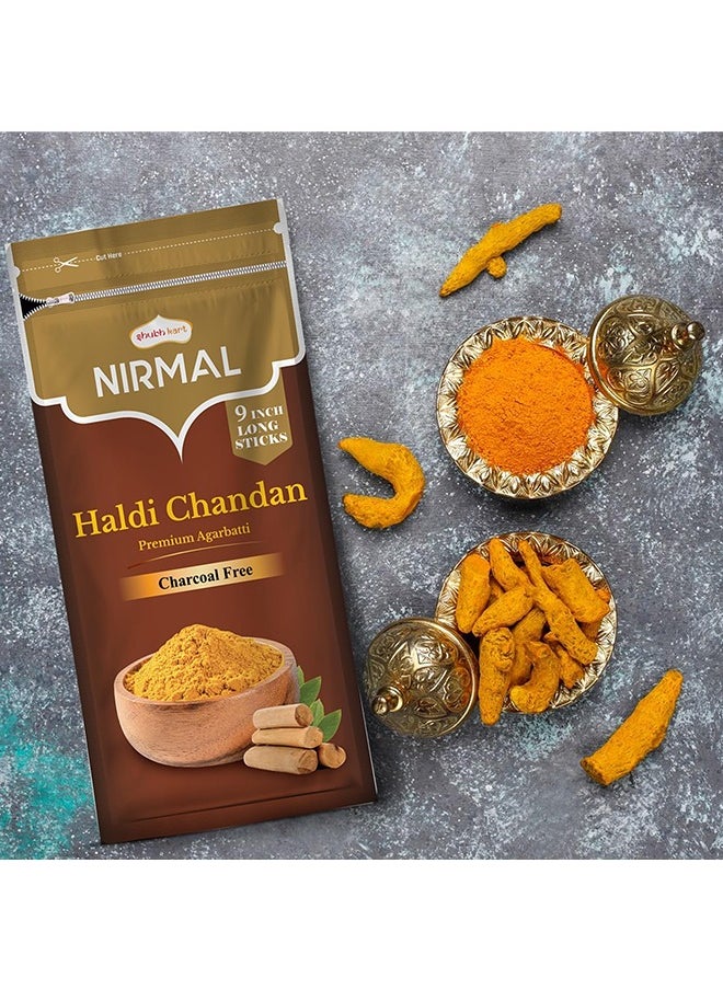 Nirmal Shubhkart Nirmal Sandalwood Incense Sticks - Pack of 2 Incense, 200 Sticks Premium Haldi Chandan Long Lasting Fragnance for Aromatherapy  - Image 2