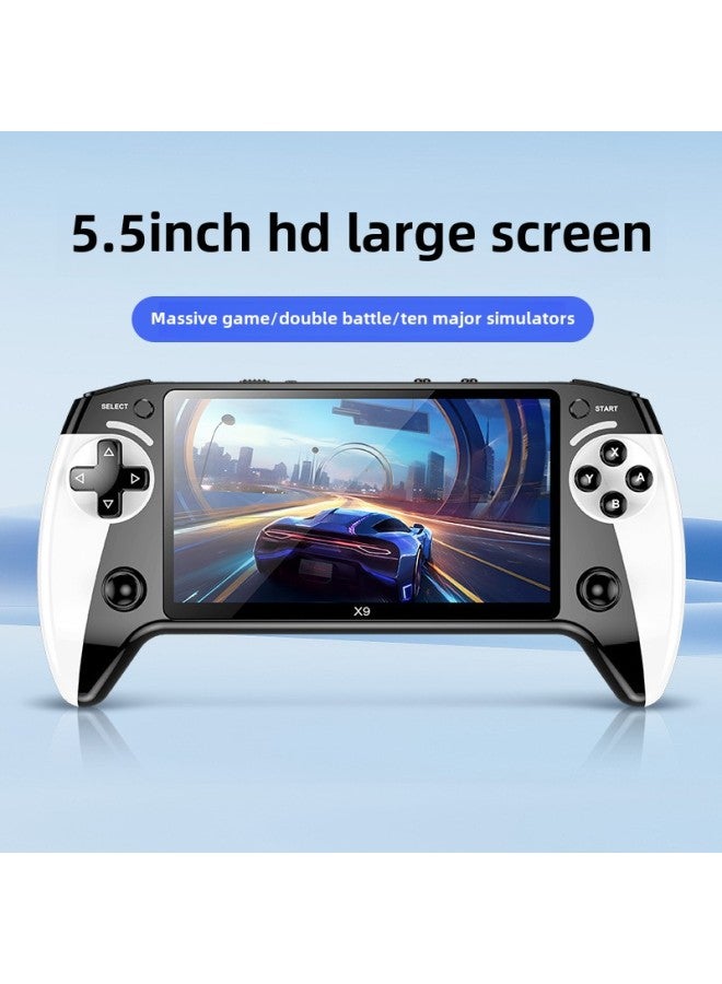 X9 Handheld Game Machine 5.5 Inch Large Screen Arcade 8 Simulator Portable Handheld Retro GBA-Model:X9 Black And White - Image 2