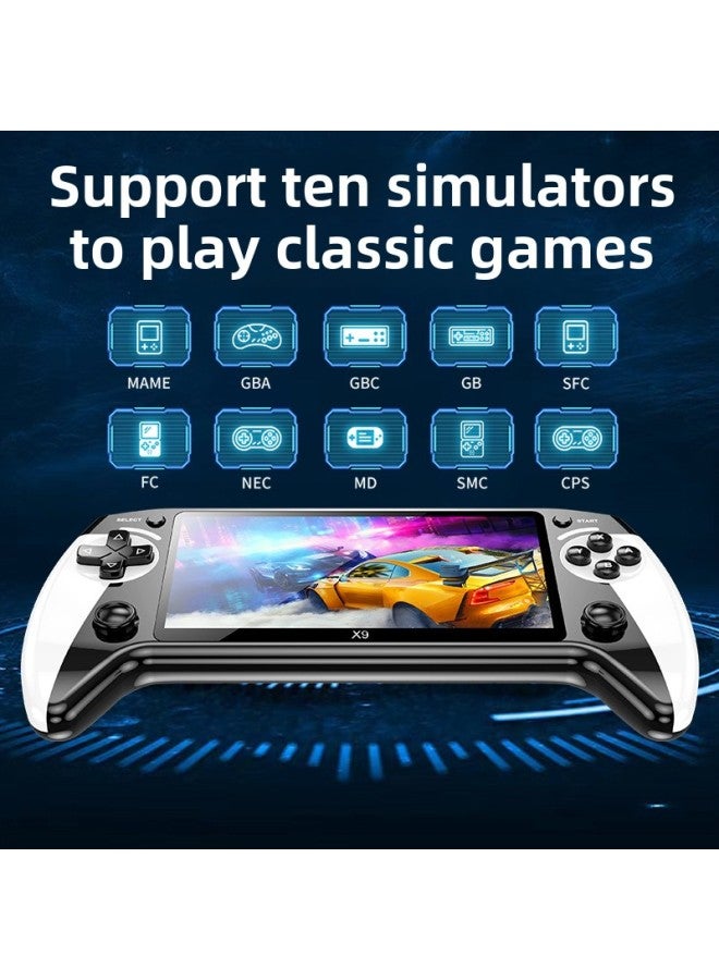 X9 Handheld Game Machine 5.5 Inch Large Screen Arcade 8 Simulator Portable Handheld Retro GBA-Model:X9 Black And White - Image 4