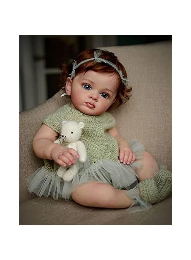 DURKU Reborn Baby Doll - 22-inch\/55cm Soft Cotton Body with Silicone Head, Hands, and Legs - Lifelike Newborn Girl Toy Gift - Image 1