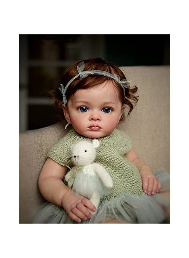 DURKU Reborn Baby Doll - 22-inch\/55cm Soft Cotton Body with Silicone Head, Hands, and Legs - Lifelike Newborn Girl Toy Gift - Image 2