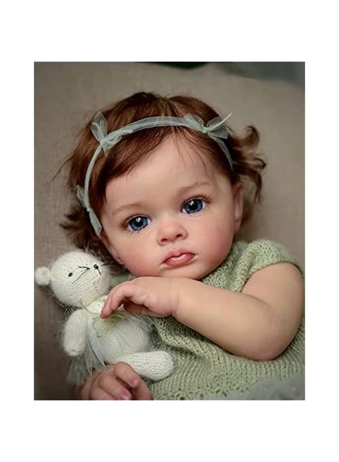 DURKU Reborn Baby Doll - 22-inch\/55cm Soft Cotton Body with Silicone Head, Hands, and Legs - Lifelike Newborn Girl Toy Gift - Image 4