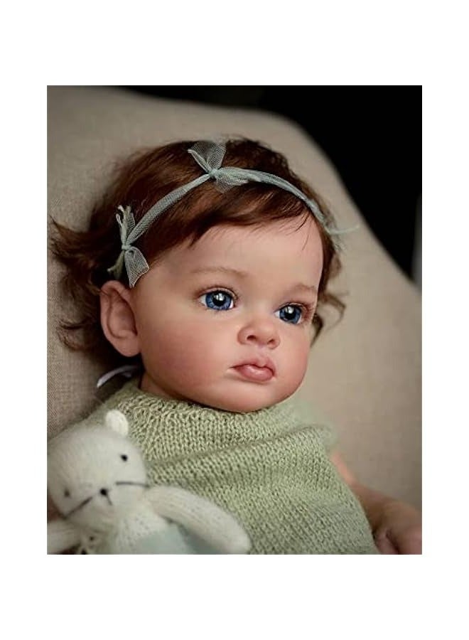 DURKU Reborn Baby Doll - 22-inch\/55cm Soft Cotton Body with Silicone Head, Hands, and Legs - Lifelike Newborn Girl Toy Gift - Image 5