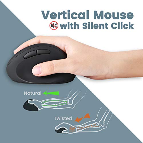 Perixx PERIDUO-606 Wireless Mini Ergonomic Keyboard with Portable Vertical Mouse - Adjustable Palm Rest Stand - Membrane Low Profile Keys - US English - Image 4