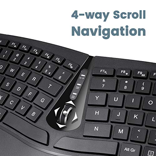 Perixx PERIDUO-606 Wireless Mini Ergonomic Keyboard with Portable Vertical Mouse - Adjustable Palm Rest Stand - Membrane Low Profile Keys - US English - Image 3