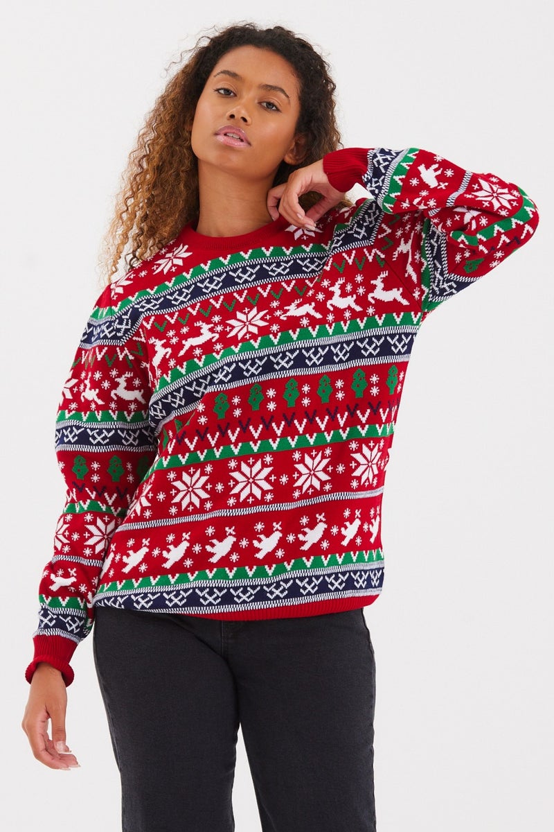 Cool Tarz Cool Style Women's Red Cristmas New Year Sweater  - Image 1