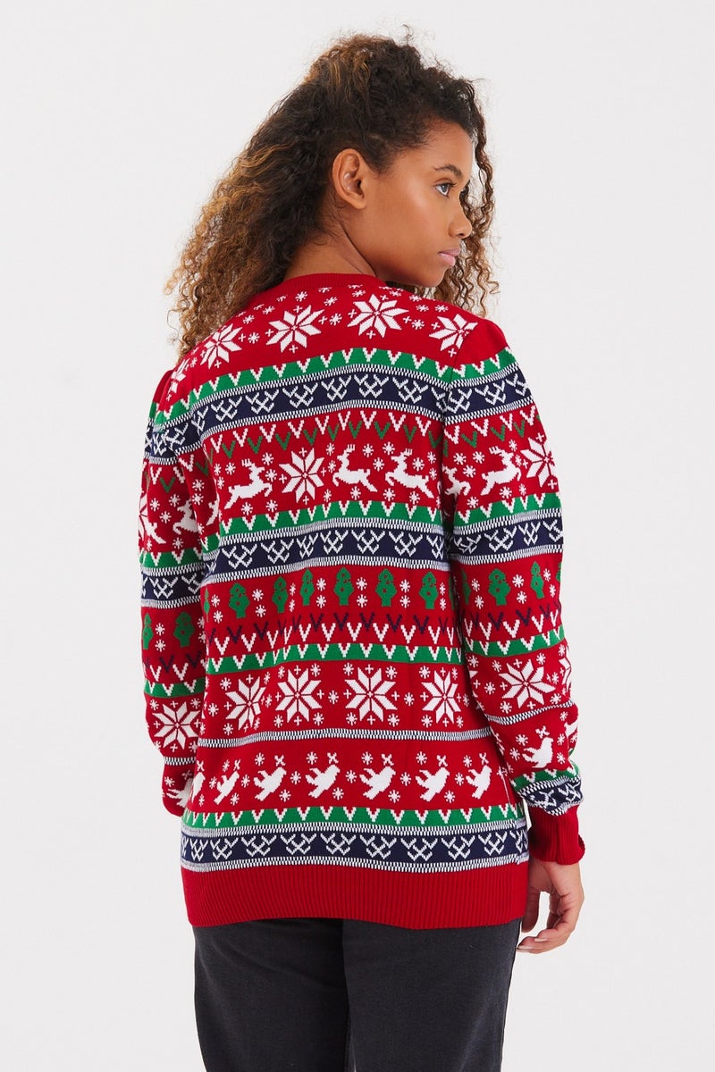 Cool Tarz Cool Style Women's Red Cristmas New Year Sweater  - Image 3