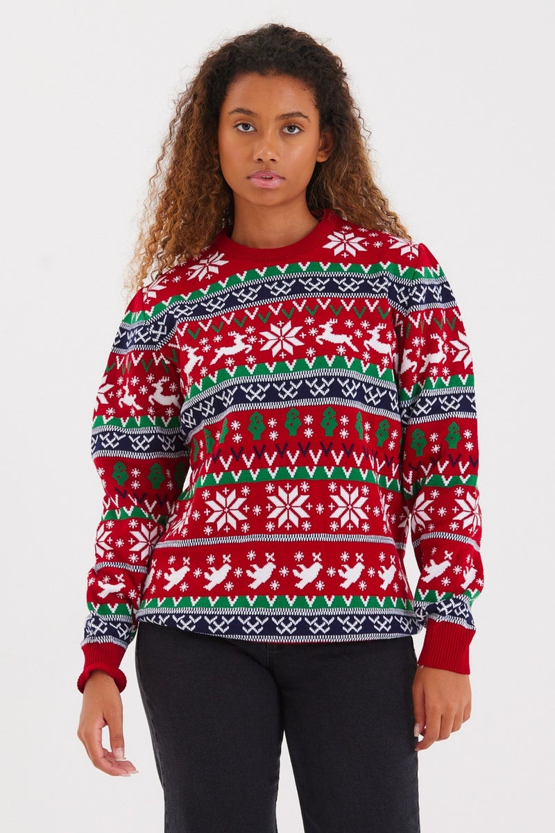 Cool Tarz Cool Style Women's Red Cristmas New Year Sweater  - Image 4