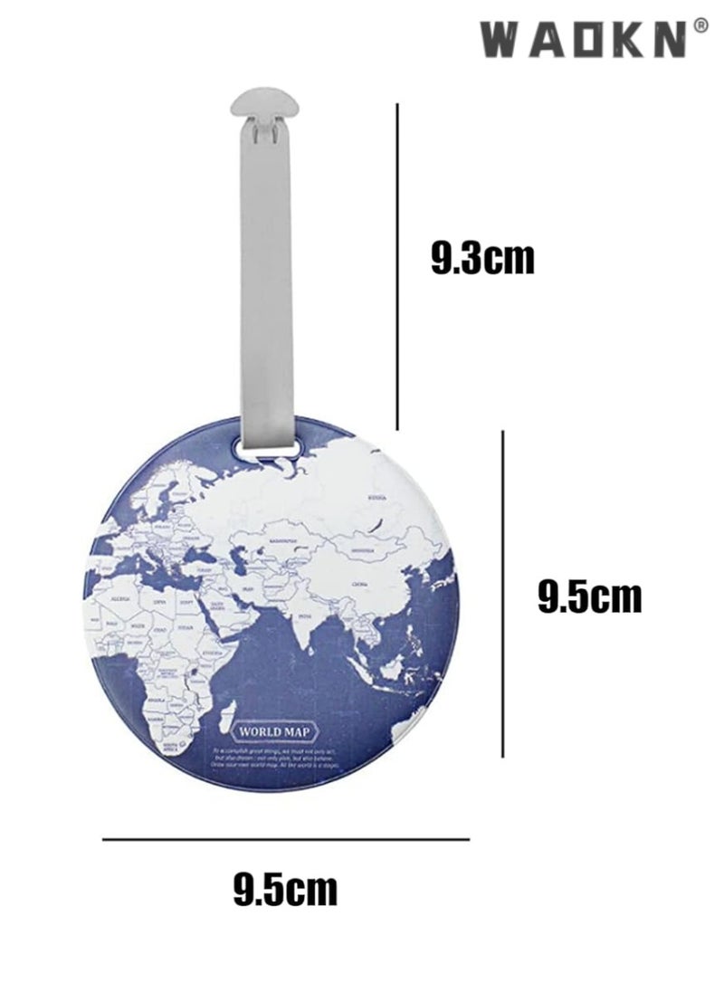 WAOKN - 4 Pcs World Map Luggage Tags: Uniquely Designed Travel Accessories for Backpacks & Suitcases – Elevate Your Journey with Effortless Identification & Enhanced Security - Image 1