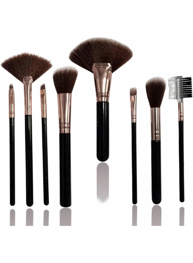 MOMENT Make Up Brushes, 8Pcs Premium Cosmetic Makeup Brush Set For Foundation Blending Blush Concealer Eye Shadow, Cruelty-Free Synthetic Fiber Bristles  - Image 1