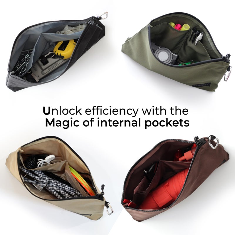 COREFLEX Premium Tool Pouch Zipper Bag, Small Tool Bag, Multipurpose Storage pouch, Heavy duty Flat Bottom Tool bag with YKK Zipper (6 pack Large 12inch) - Image 4