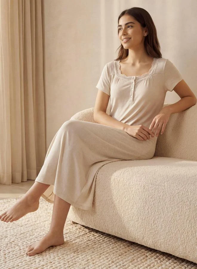 Splash FAV Night Gown Short Sleeve Textured