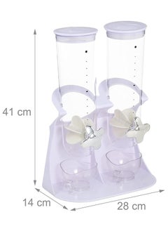 Beauenty Rice and oat bucket and cereal dispenser for home kitchen,Double grain dispensing machine for dry food, White  - Image 3