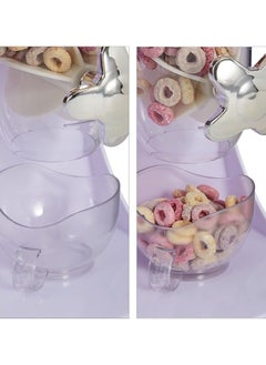 Beauenty Rice and oat bucket and cereal dispenser for home kitchen,Double grain dispensing machine for dry food, White  - Image 2
