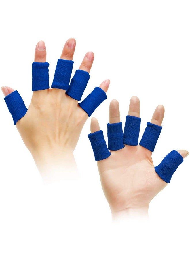 Cute critters 10pcs Finger Sleeves Protectors Thumb Brace Support Elastic Compression Protector for Relieving Pain, Arthritis,Trigger Finger, Sports (Blue) - Image 1
